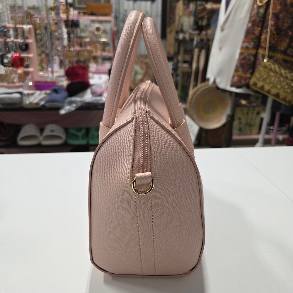 Younique Blush Pink Saffiano Satchel Crossbody Bag Gold Hardware - Picture 2 of 6